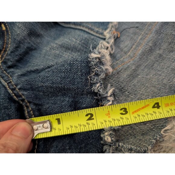 American Eagle Outfitters Womens High-Waisted Button-Fly Distressed Denim Shorts - Picture 5 of 5